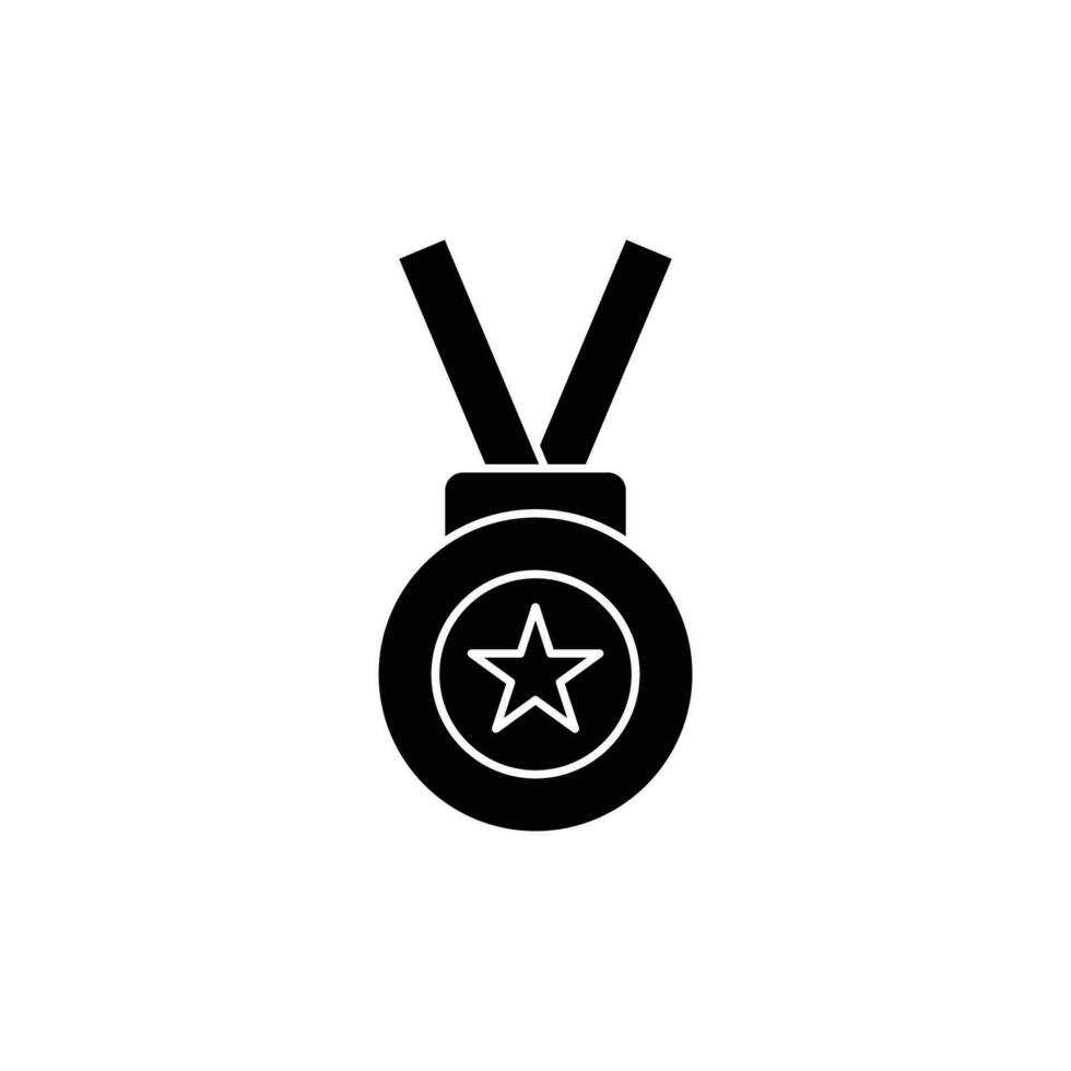 medal icon. solid icon vector