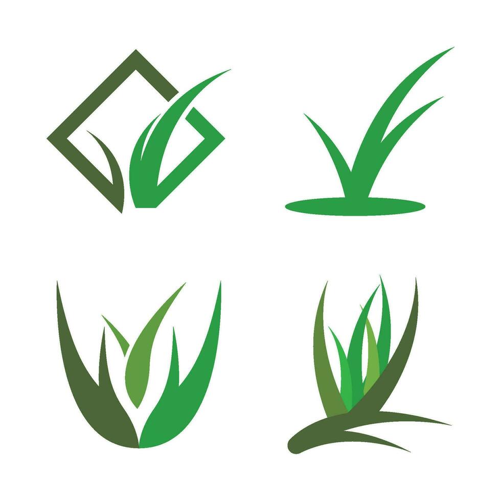 césped verde logo vector