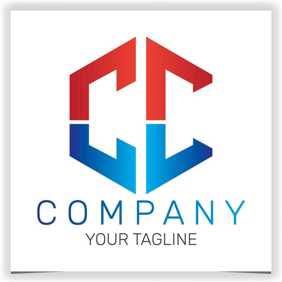 letter CC initial hexagon logo icon premium elegant template vector eps 10