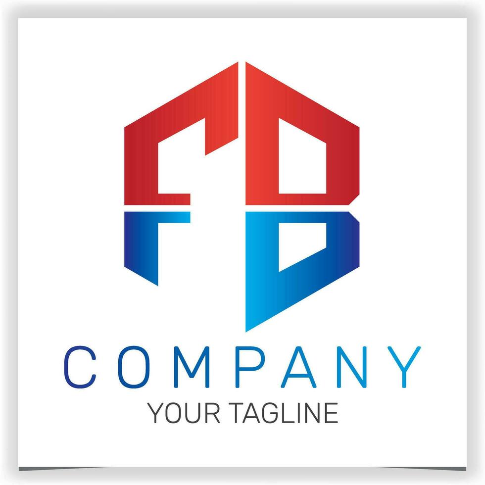 letter FB initial hexagon logo icon premium elegant template vector eps 10