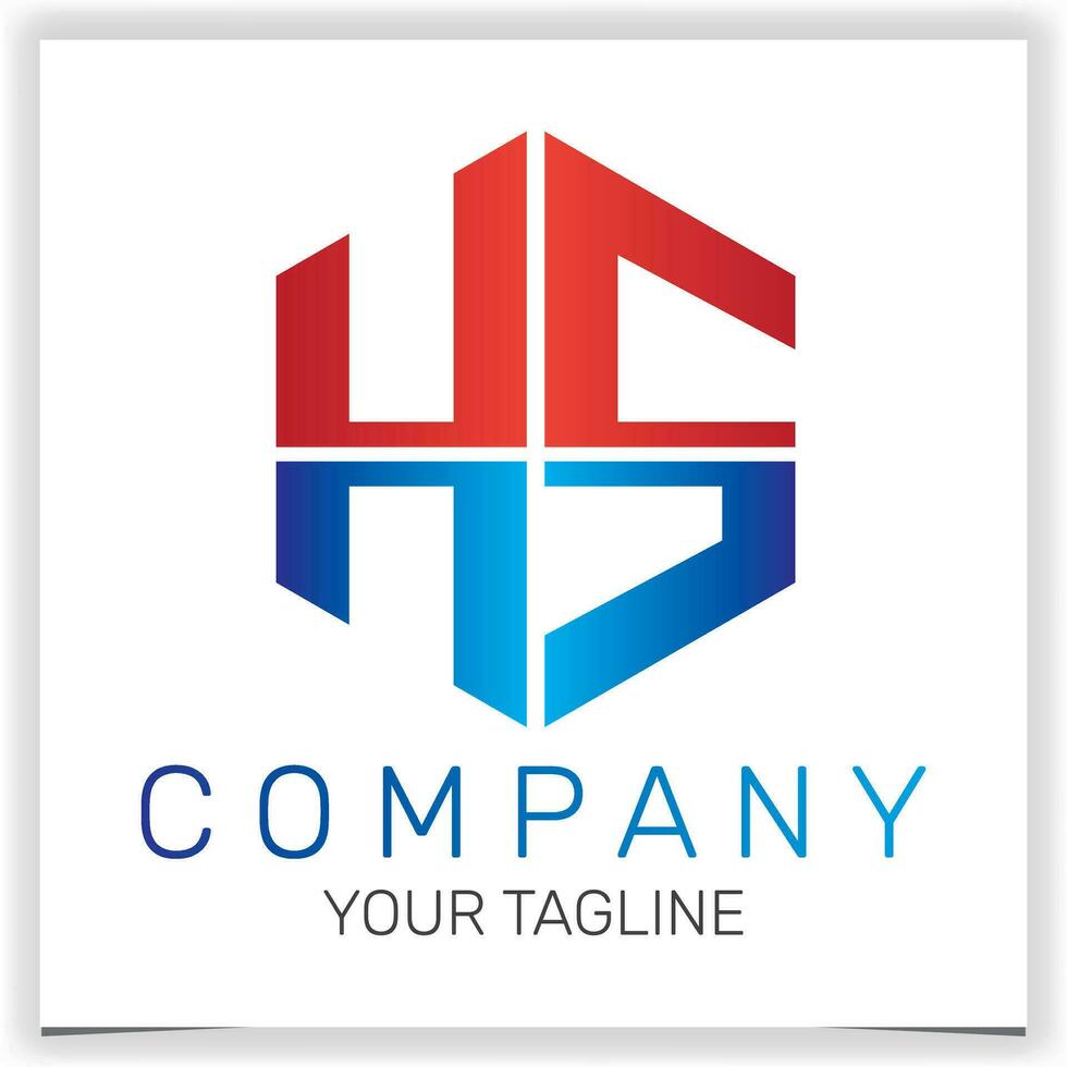 letter HS initial hexagon logo icon premium elegant template vector eps 10