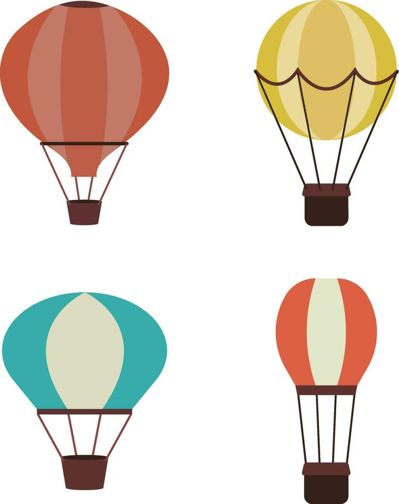 Element hot air balloon isolated on white background. Vector illustration
