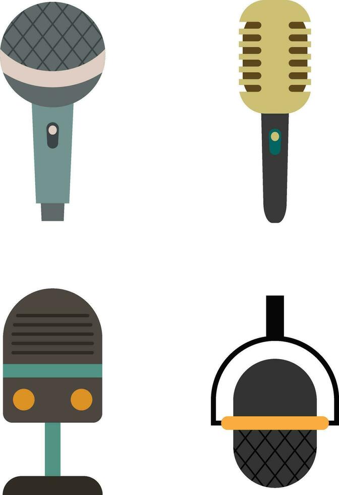 Podcast Microphone Illustration, Web design icon. Sound vector icon, Record. Microphone - Studio Symbol recording. Retro microphone icon. Vector illustration