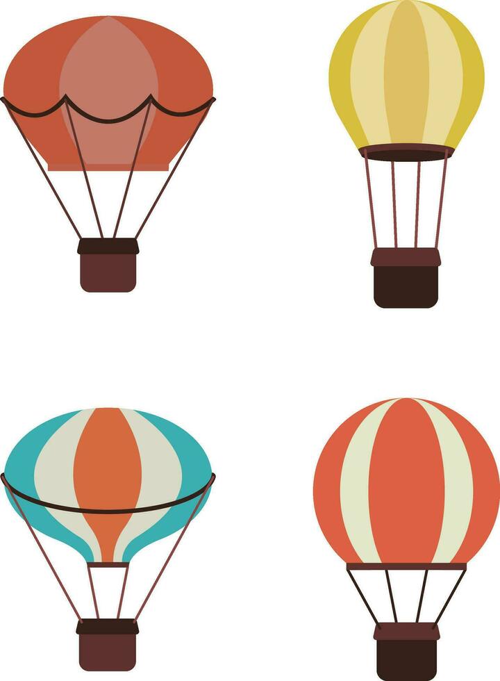 Element hot air balloon isolated on white background. Vector illustration
