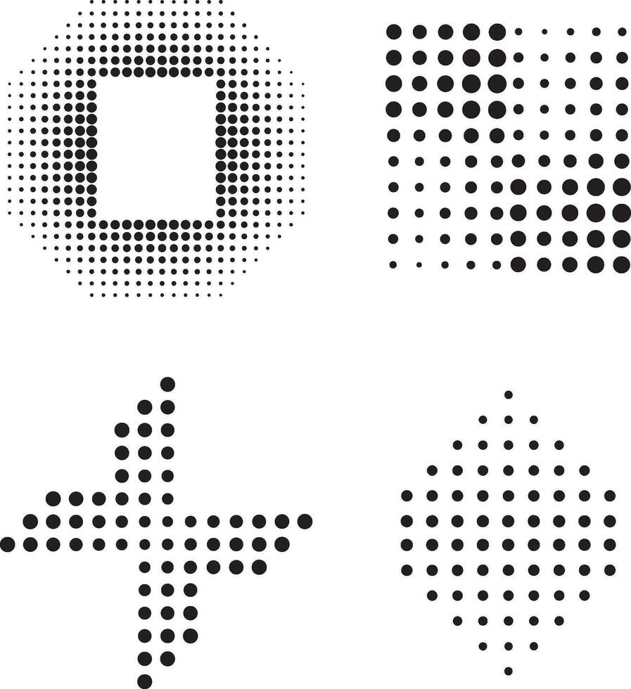 Halftone Dotted, horizontal template using halftone dots pattern. Vector illustration