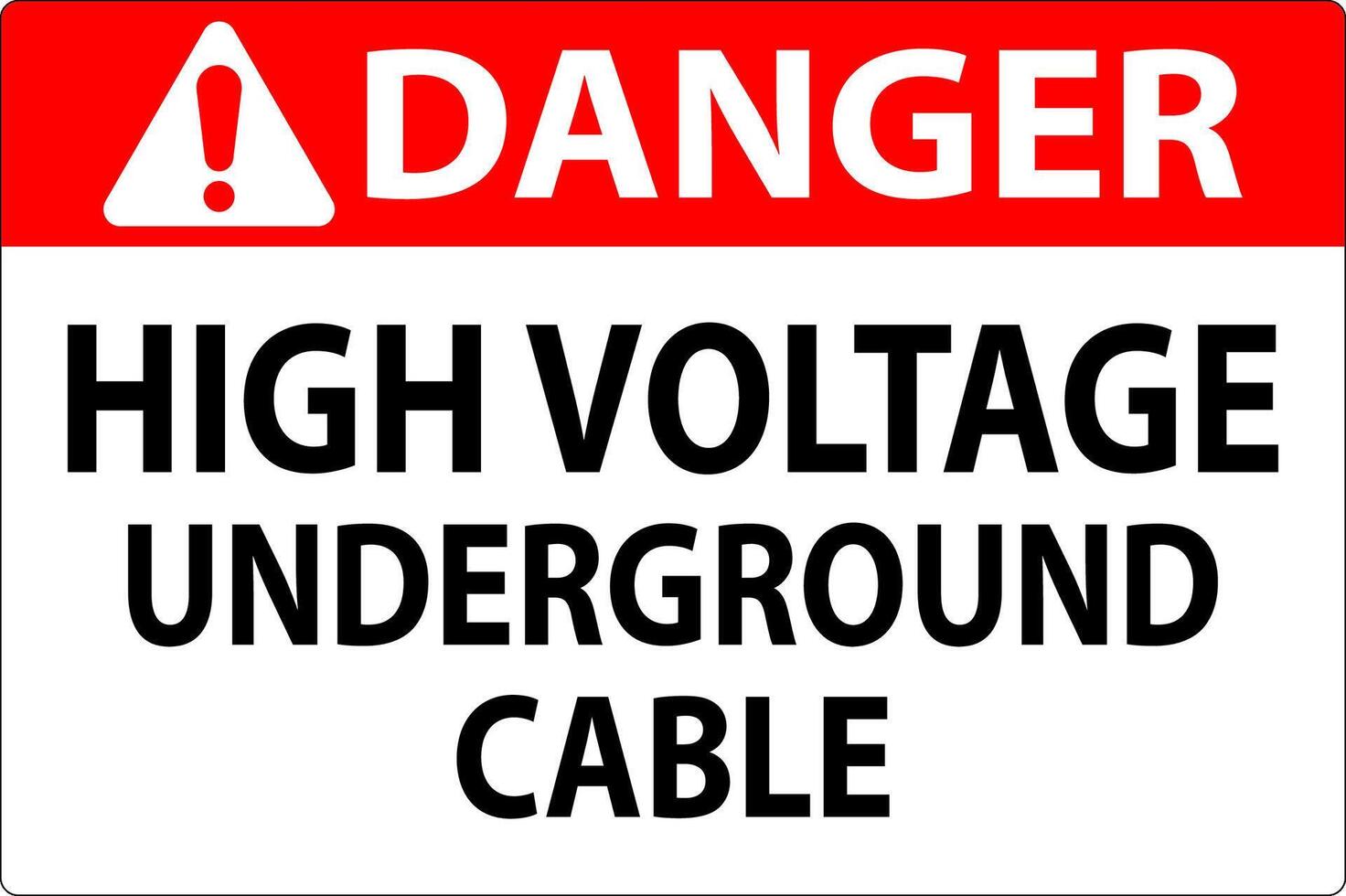 Danger Sign High Voltage Underground Cable vector