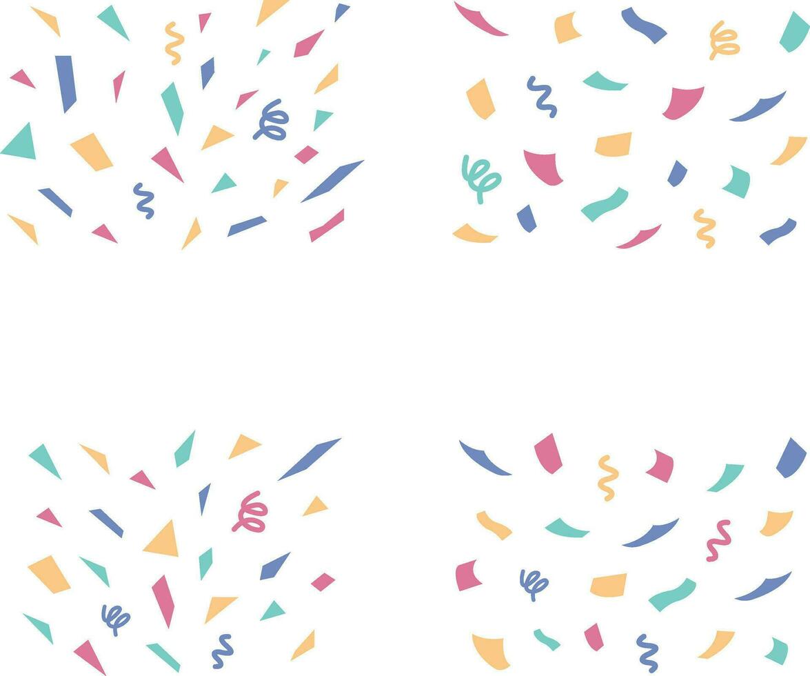 Colorful Confetti Party.  And Ribbon On Celebration And Party Event Background. Colorful. Vector illustration
