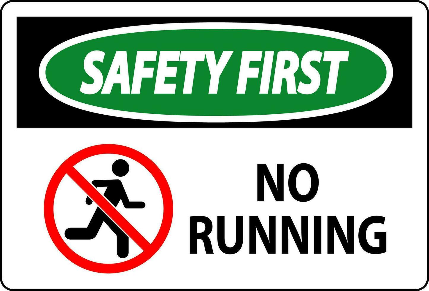 Prohibition Sign, No Running Symbol vector