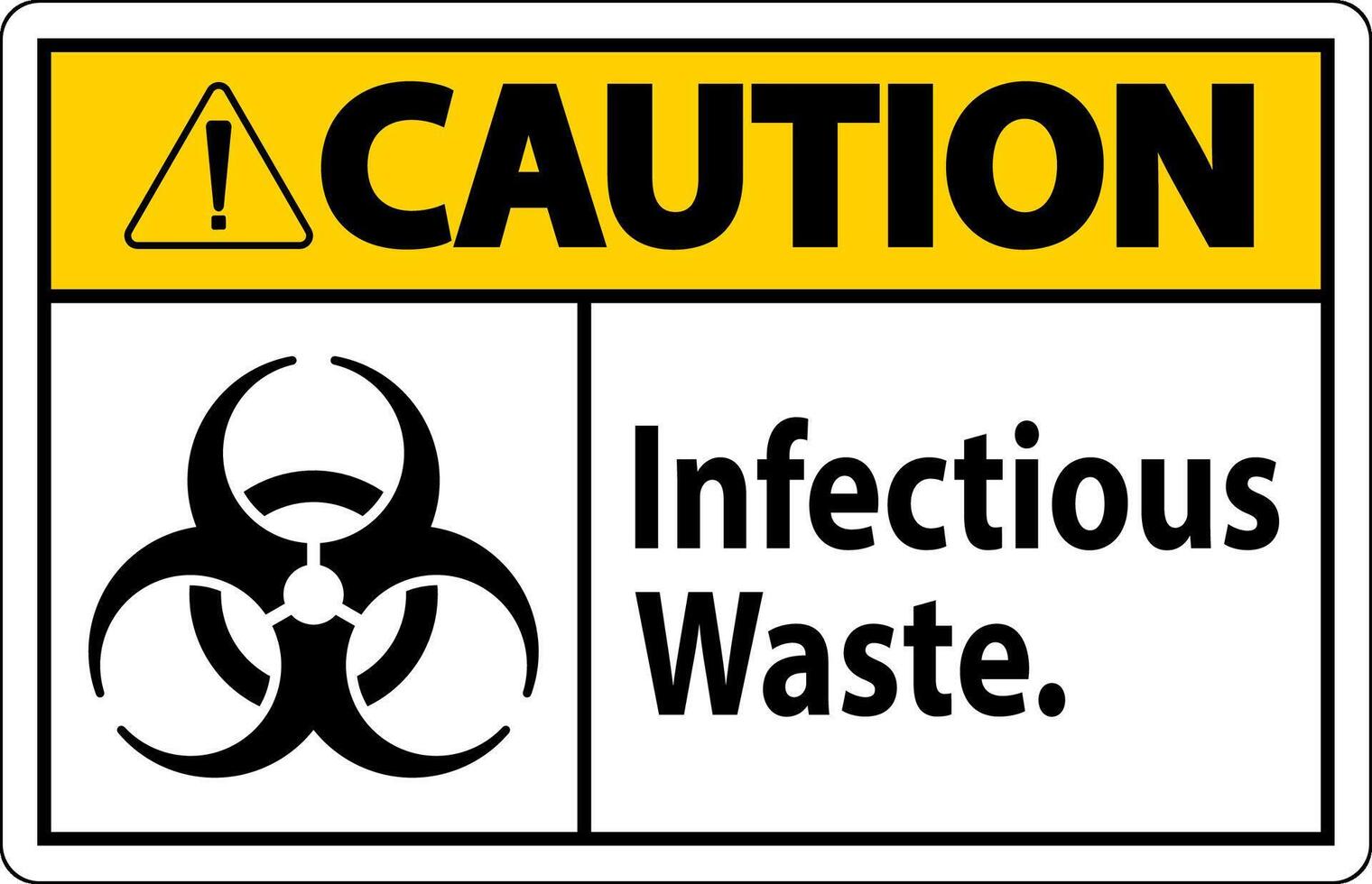 Caution Label Infectious Waste Sign vector