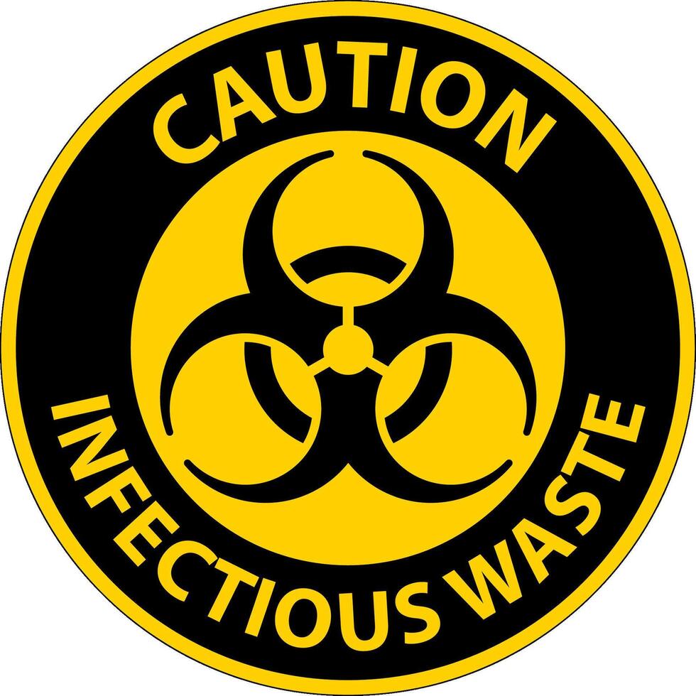 Caution Label Infectious Waste Sign vector