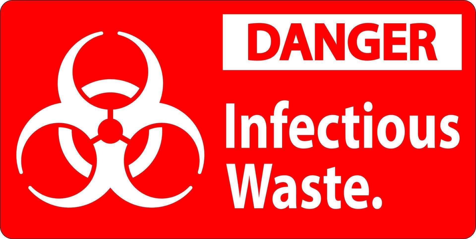 Danger Label Infectious Waste Sign vector