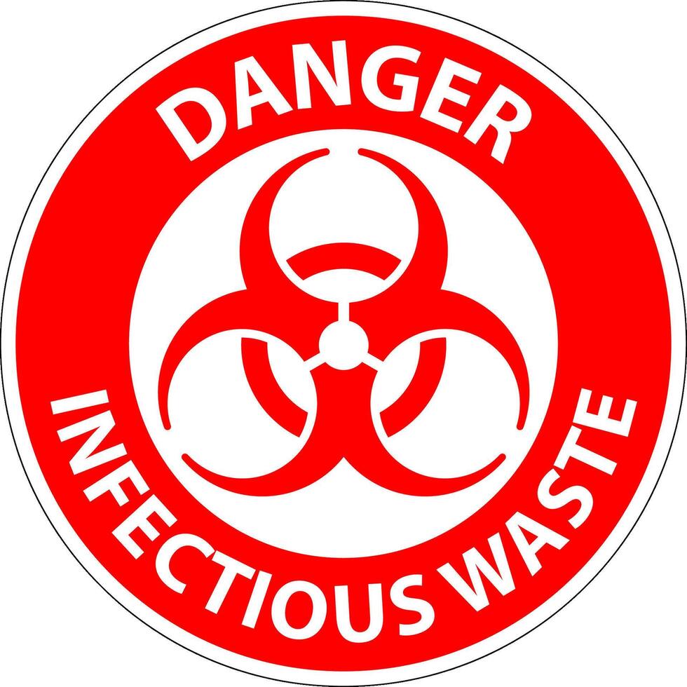 Danger Label Infectious Waste Sign vector