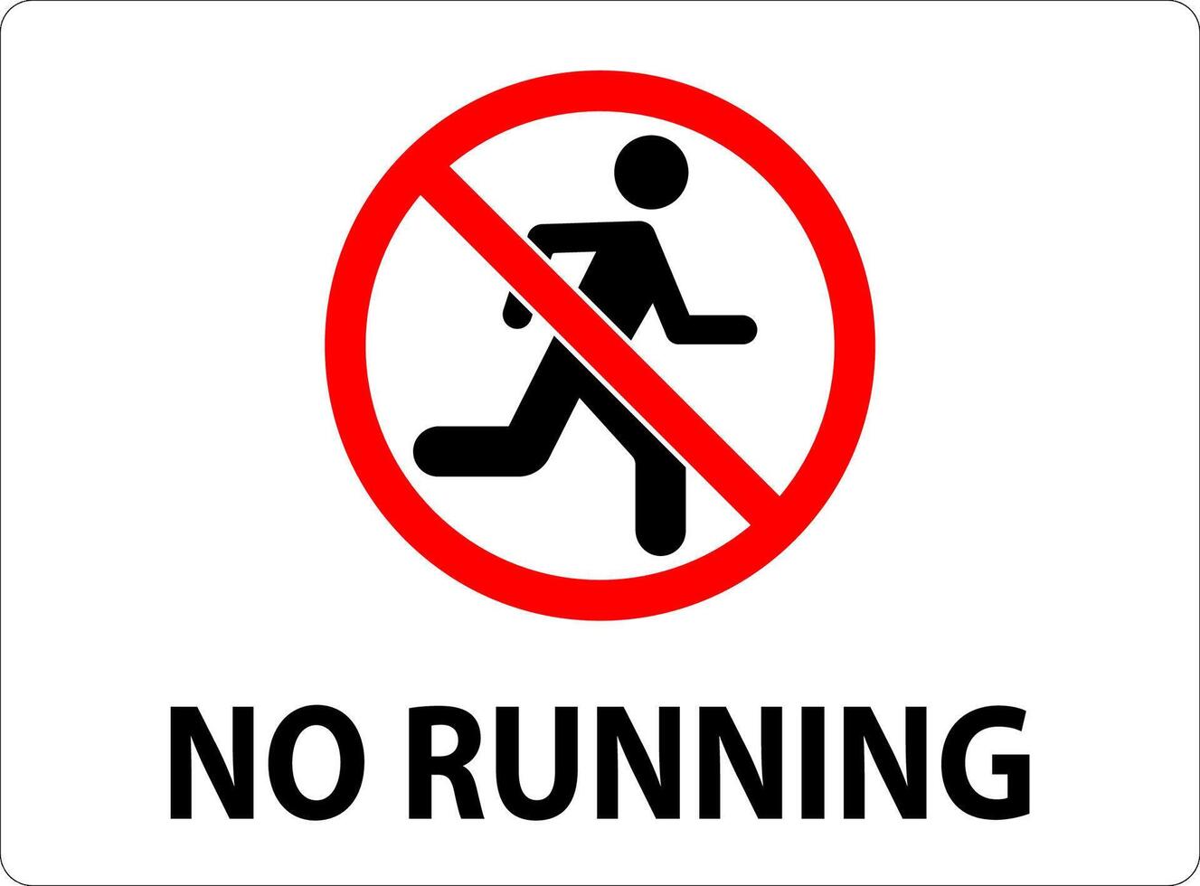 Prohibition Sign, No Running Symbol vector