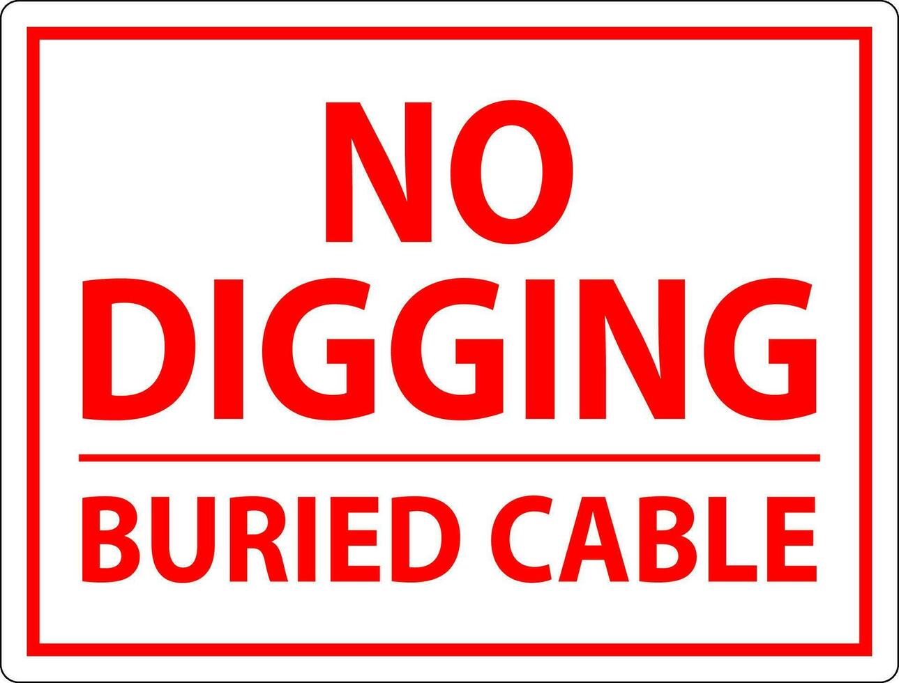 No Digging Sign, Buried Cable Sign vector