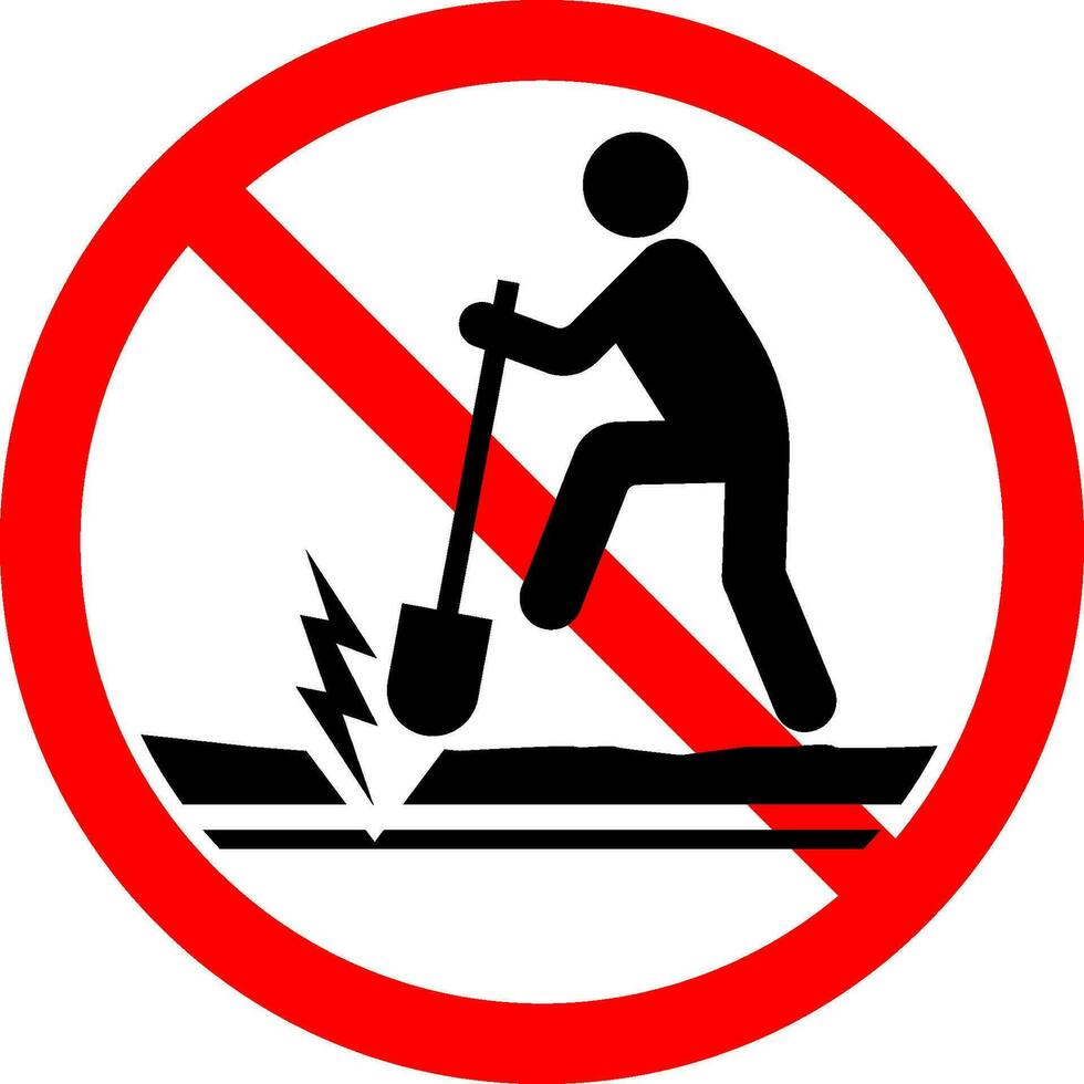 Danger Sign High Voltage Cable Buried. Do Not Dig Between Sign vector