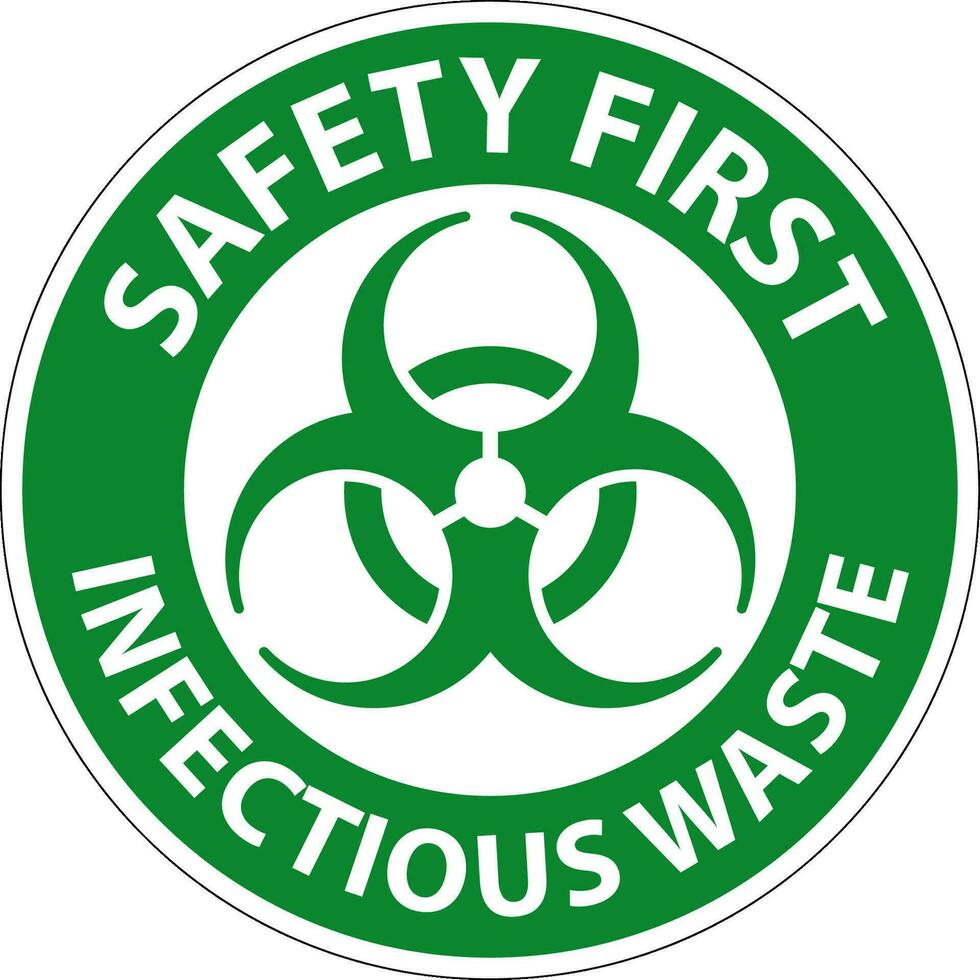 la seguridad primero etiqueta infeccioso residuos firmar vector