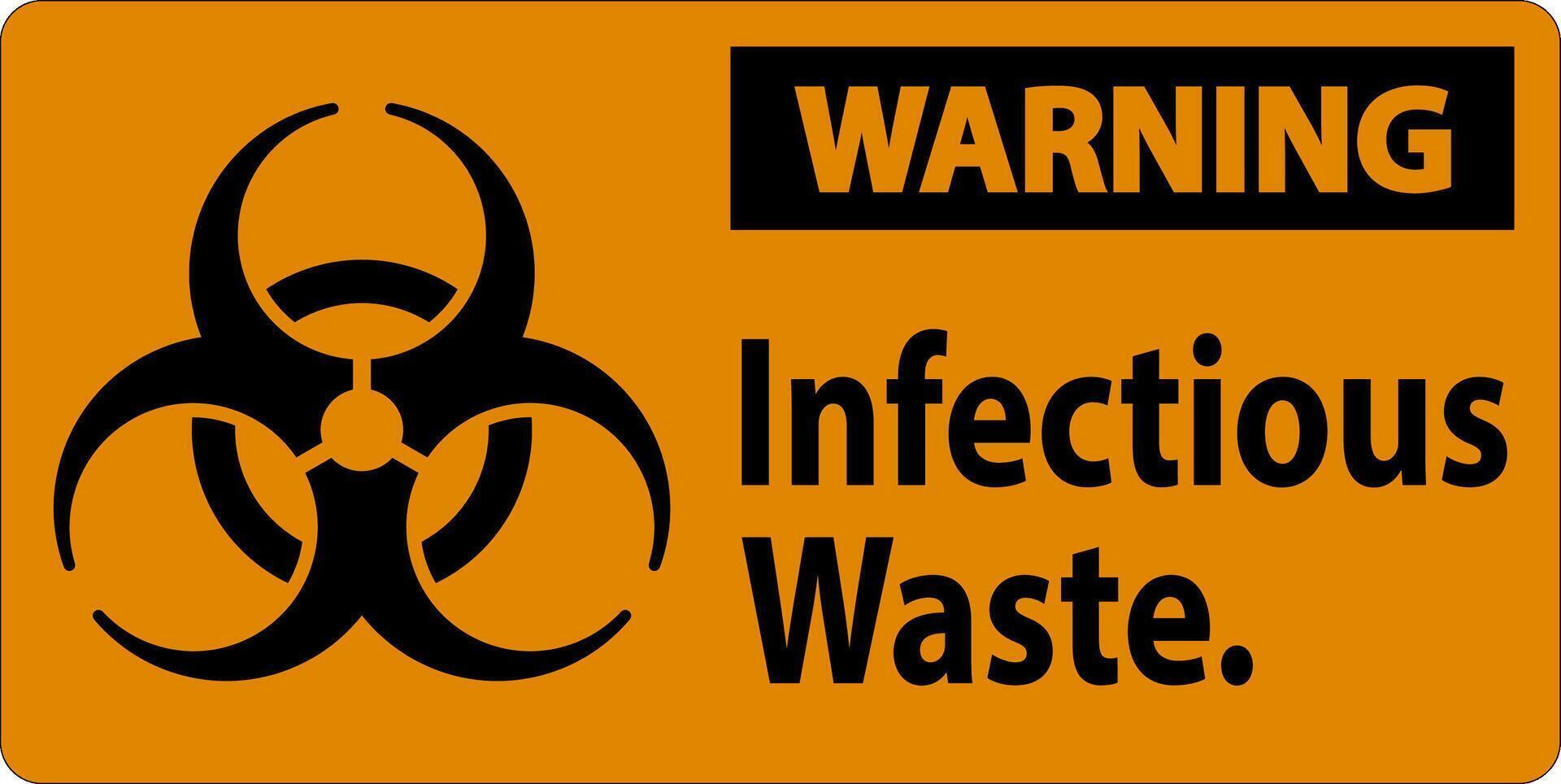 advertencia etiqueta infeccioso residuos firmar vector