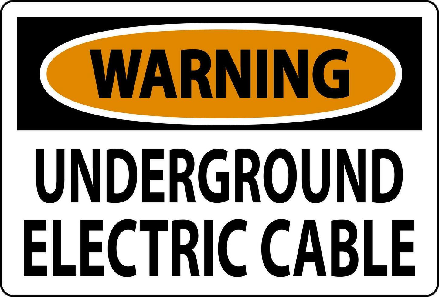 Warning Sign, Underground Electric Cable vector