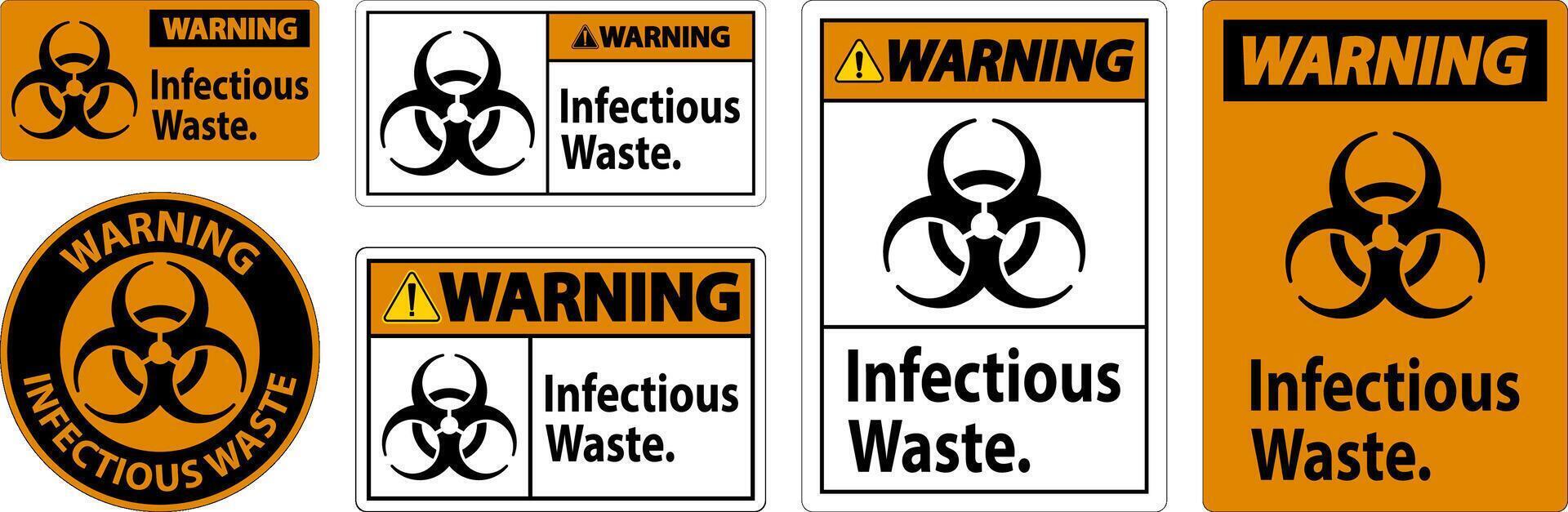 Warning Label Infectious Waste Sign vector