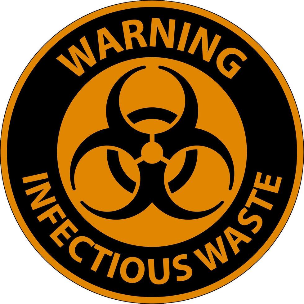 Warning Label Infectious Waste Sign vector
