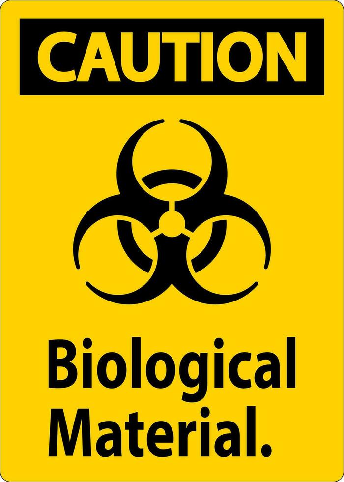 precaución etiqueta biológico material firmar vector