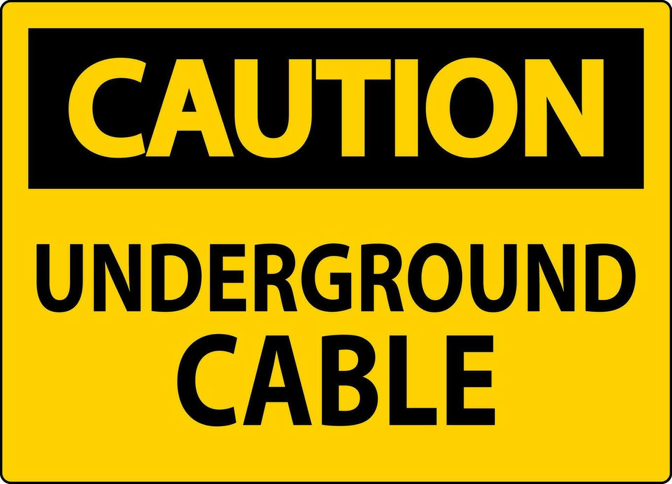 precaución firmar, subterráneo cable vector