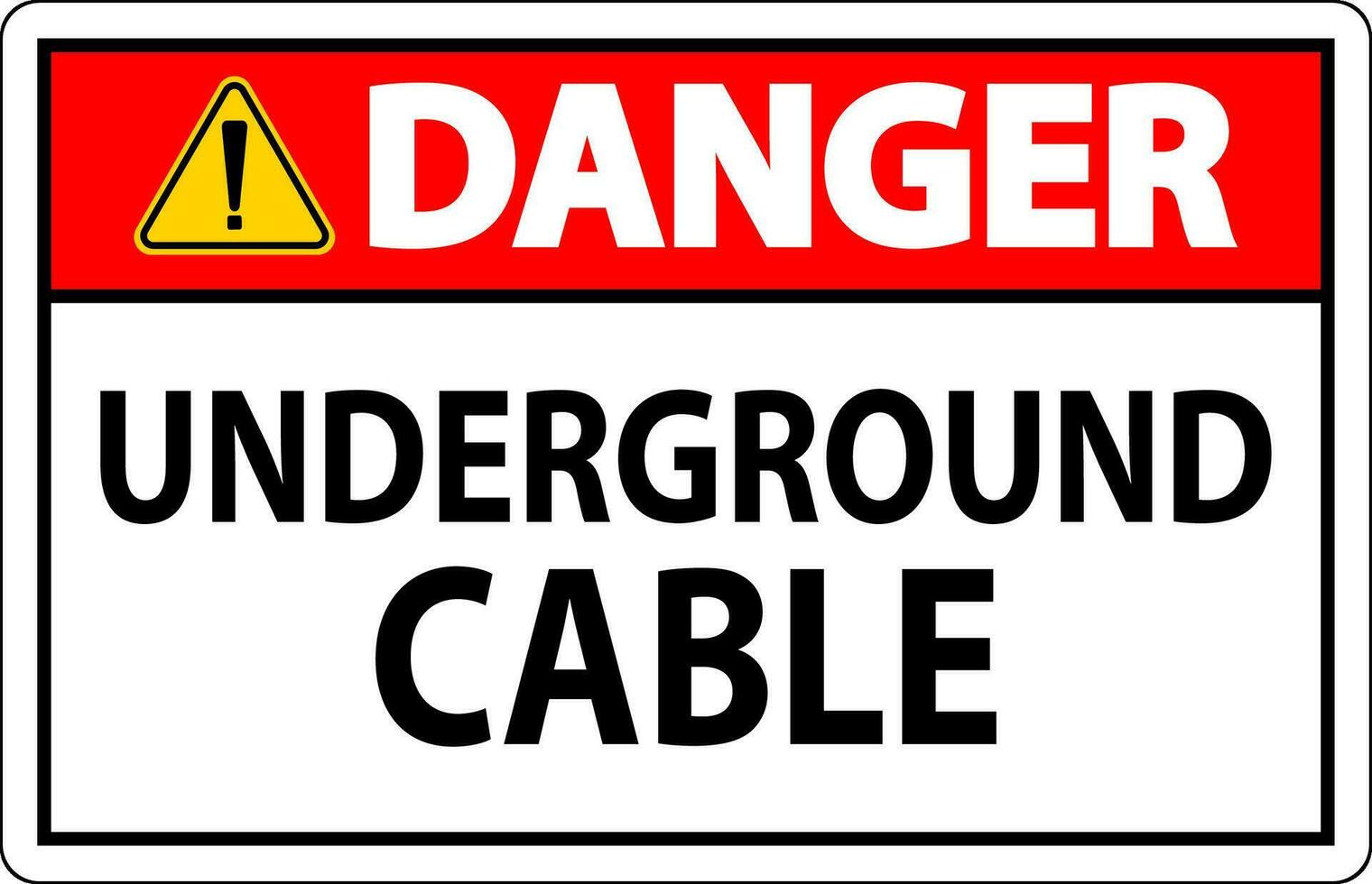 Danger Sign, Underground Cable vector