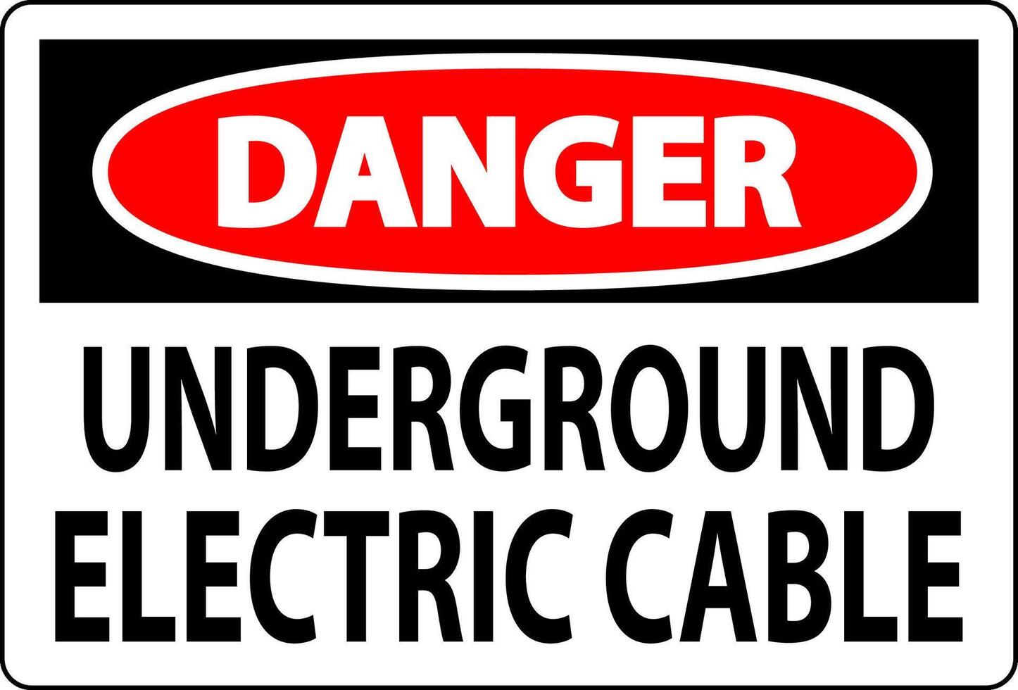 Danger Sign, Underground Electric Cable vector