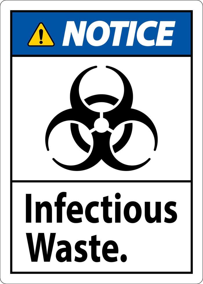Notice Label Infectious Waste Sign vector