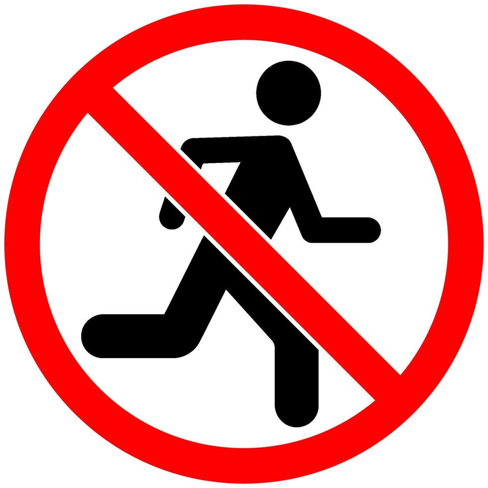 Prohibition Sign, No Running Symbol vector