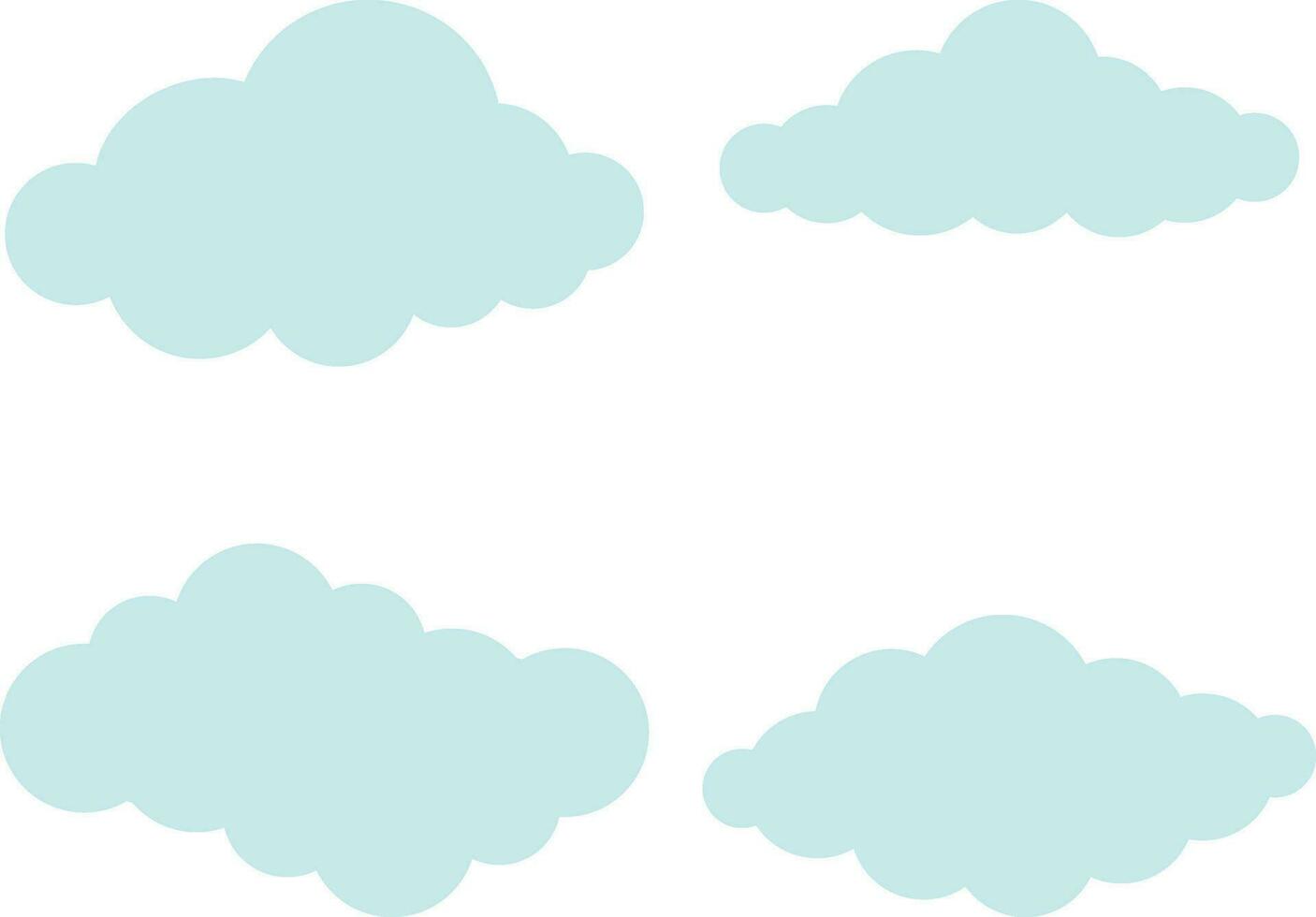 Simple Cloud Shape background. Rendering of flat round cartoon fluffy