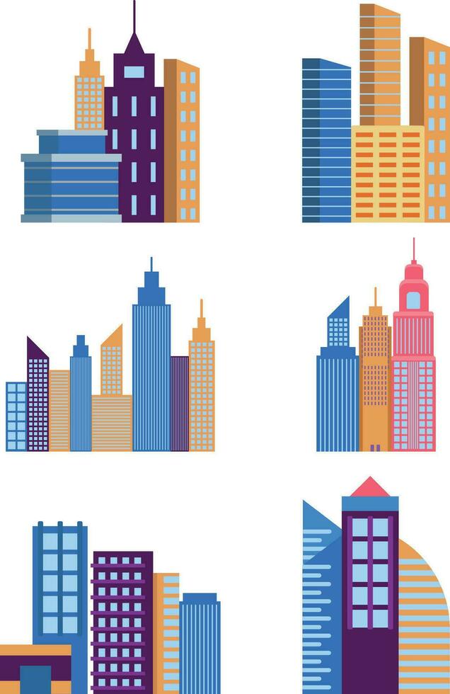 ciudad edificio. internacional compañías, rascacielos, bancos y oficina edificios.vector ilustración. vector