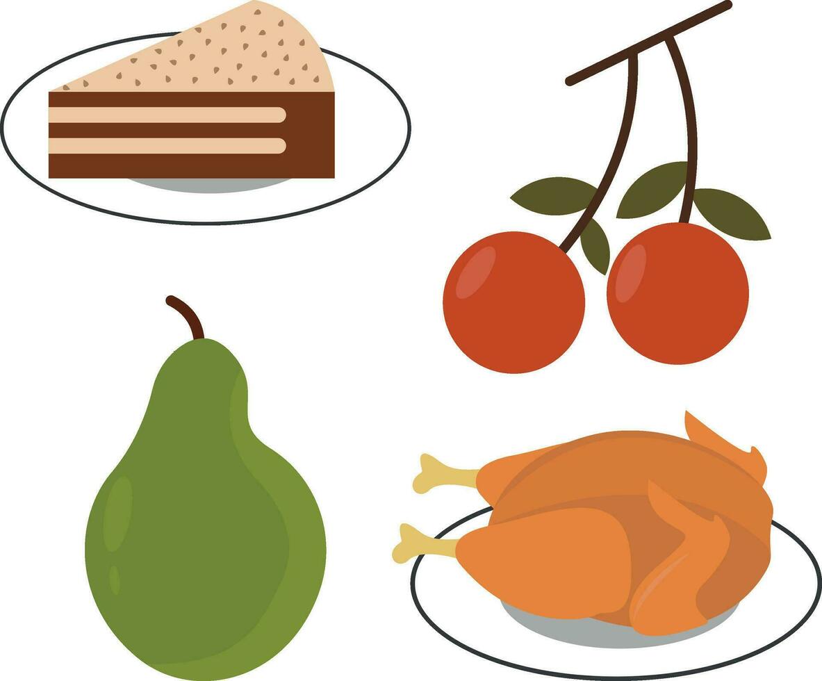 Happy Thanksgiving Day. traditional dinner meal concept setting with Happy Thanksgiving element vector
