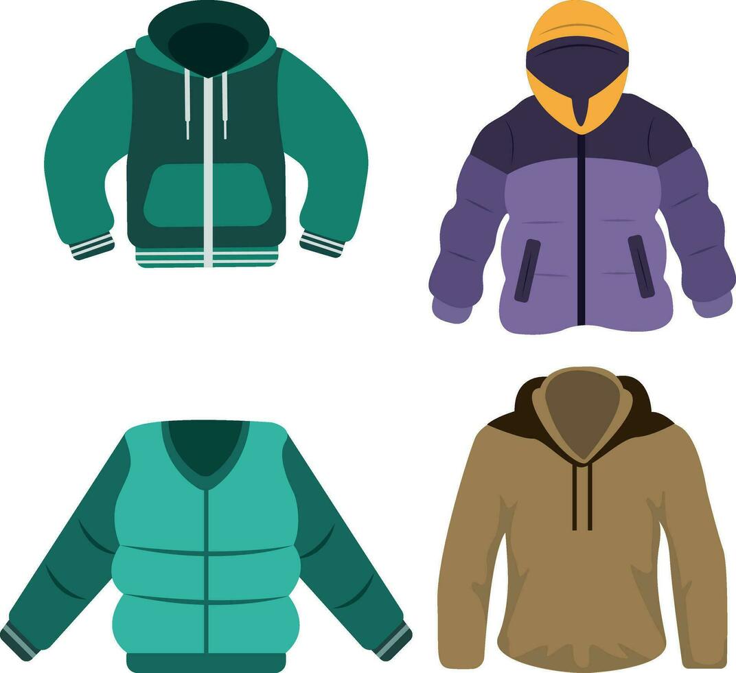 Winter jacket set.For design decoration.Vector illustration. vector