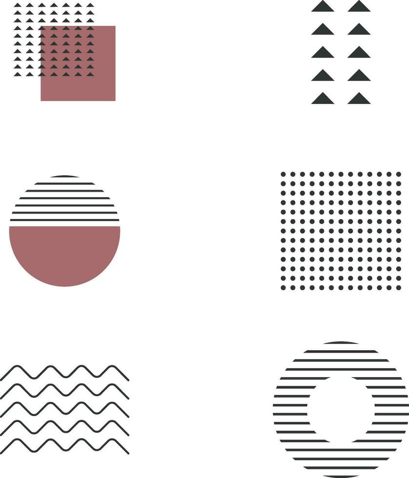 Memphis Geometric. retro element for design decoration. Trendy collection of element vector geometric shapes.