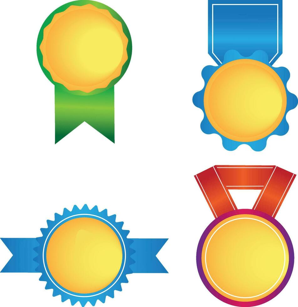 Luxury Medal Certificate. Black and Gold Ribbons Vector illustration