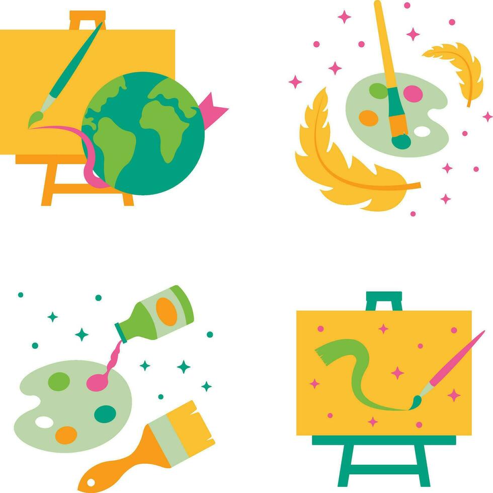 World art day element vector for design decoration. Vector illustration