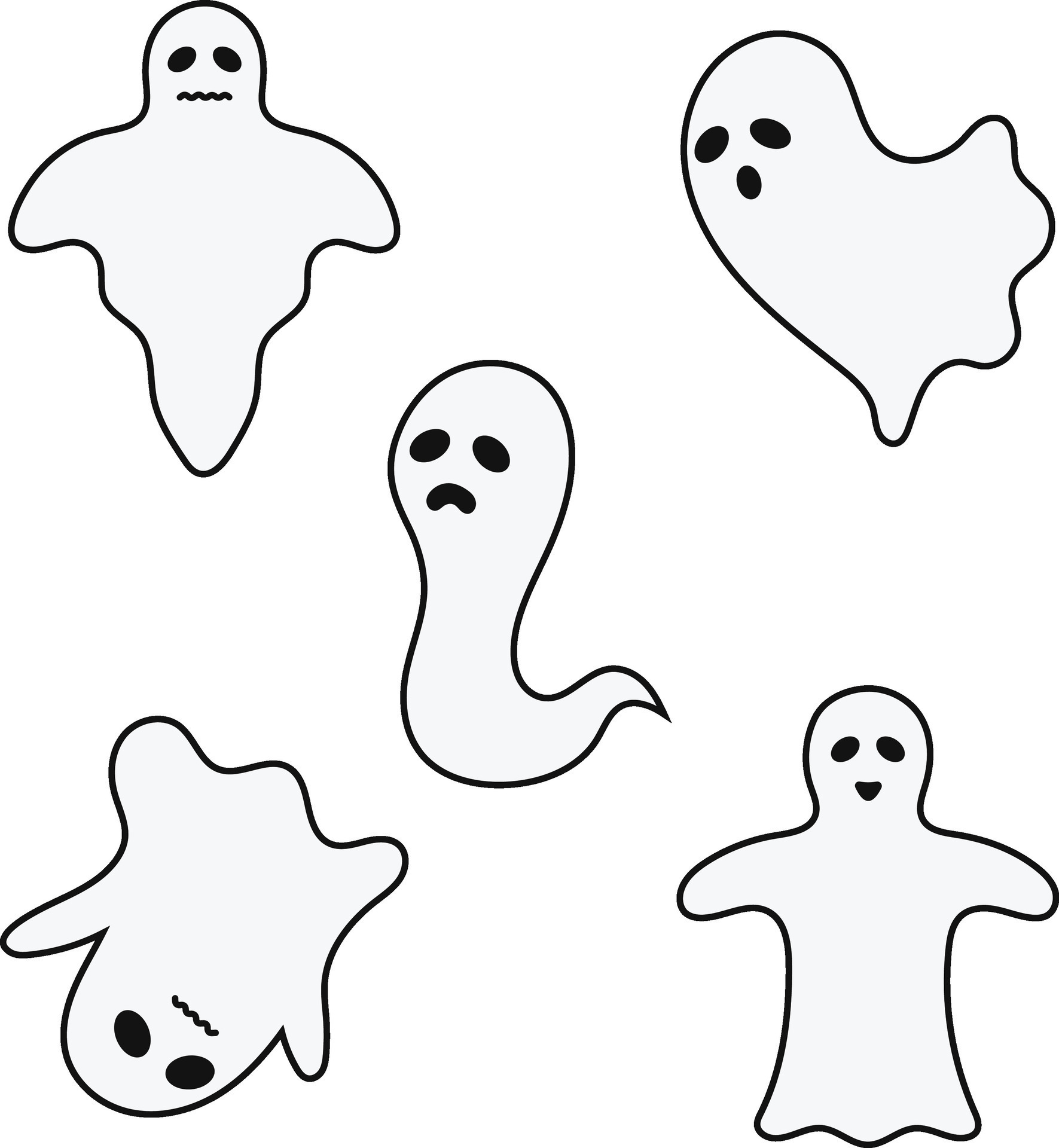 Ghost Halloween. Cute ghost shadow. ghost sheet for halloween character design. Isolated vector
