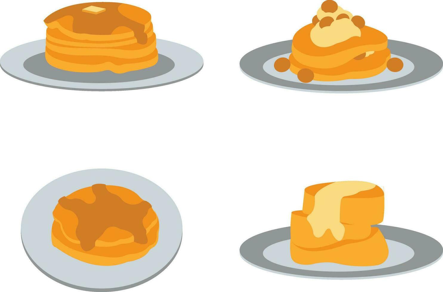 National Pancake Day Element. Pancakes with syrup and raspberries vector. Pile of pancakes on a plate icon. Vector Illustration