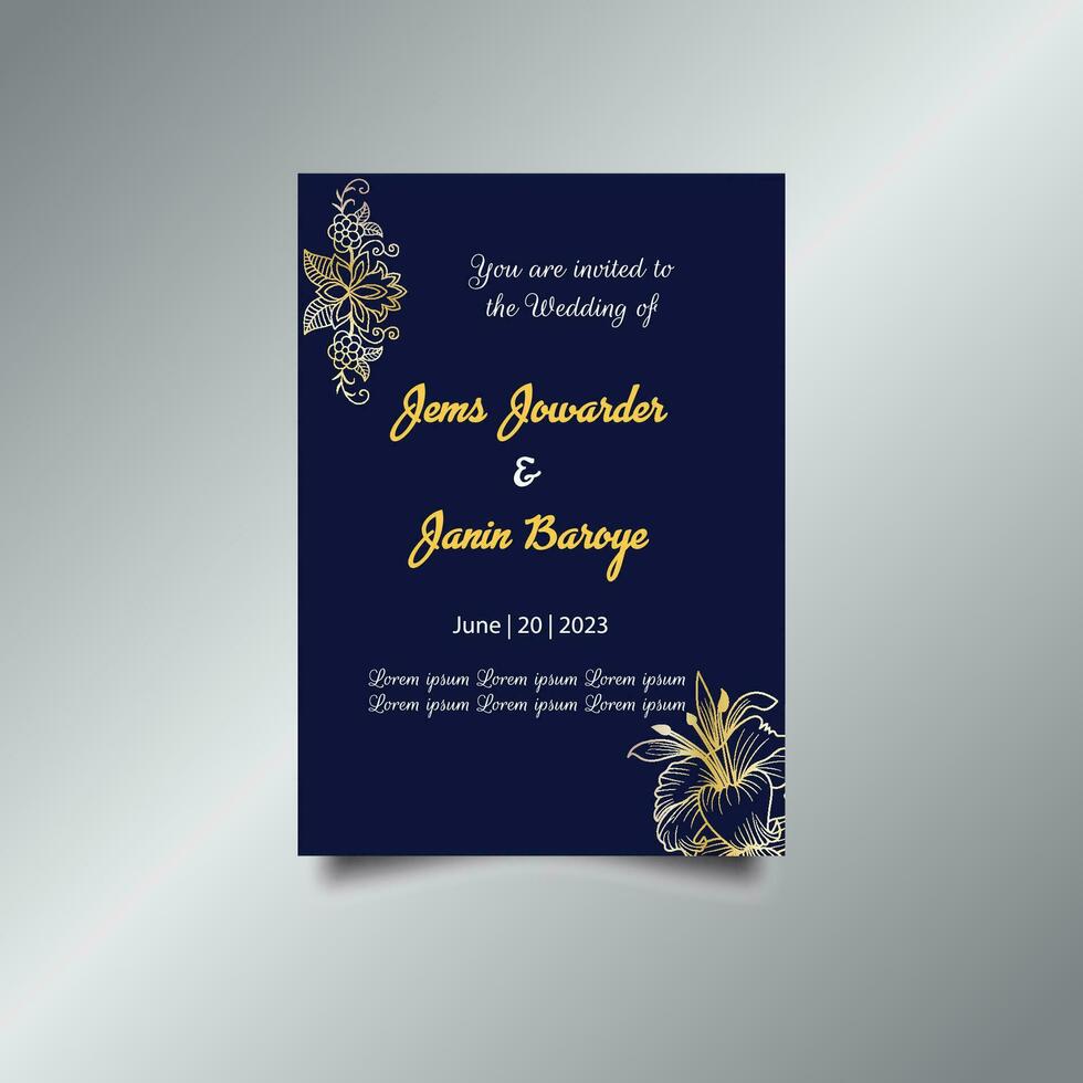 lujo Boda invitación tarjeta diseño colocar. lujo Clásico dorado vector invitación tarjeta modelo