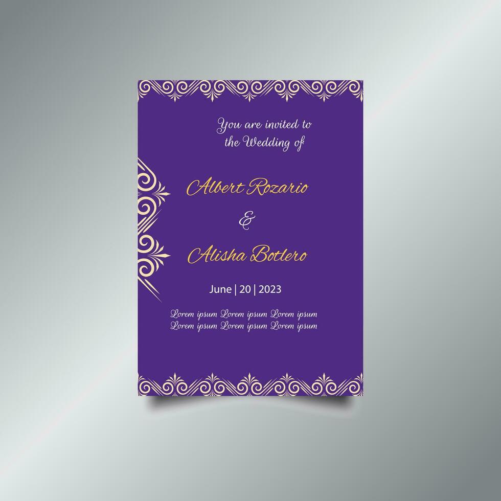 Luxury wedding invitation card design set. Luxury vintage golden vector invitation card template