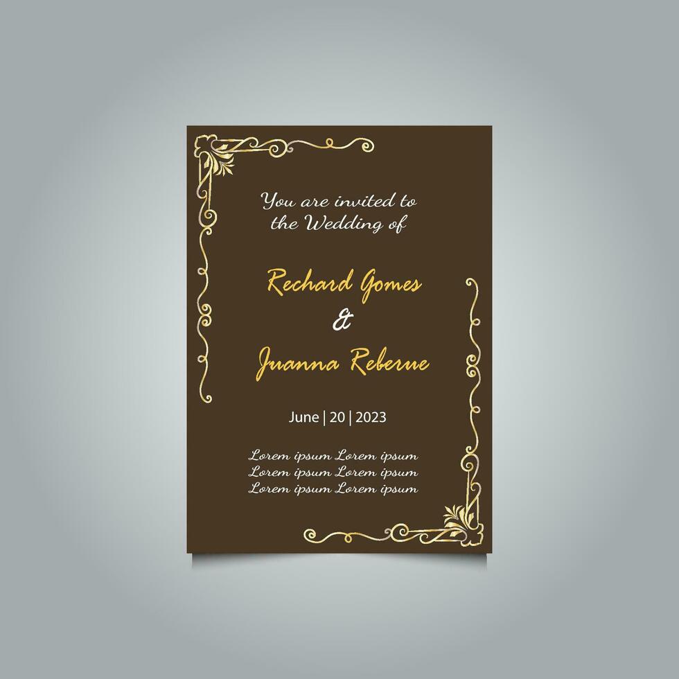 lujo Boda invitación tarjeta diseño colocar. lujo Clásico dorado vector invitación tarjeta modelo