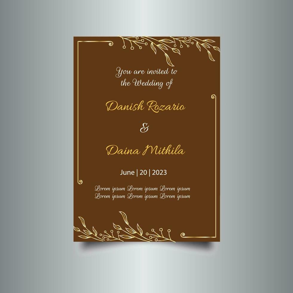 Luxury wedding invitation card design set. Luxury vintage golden vector invitation card template