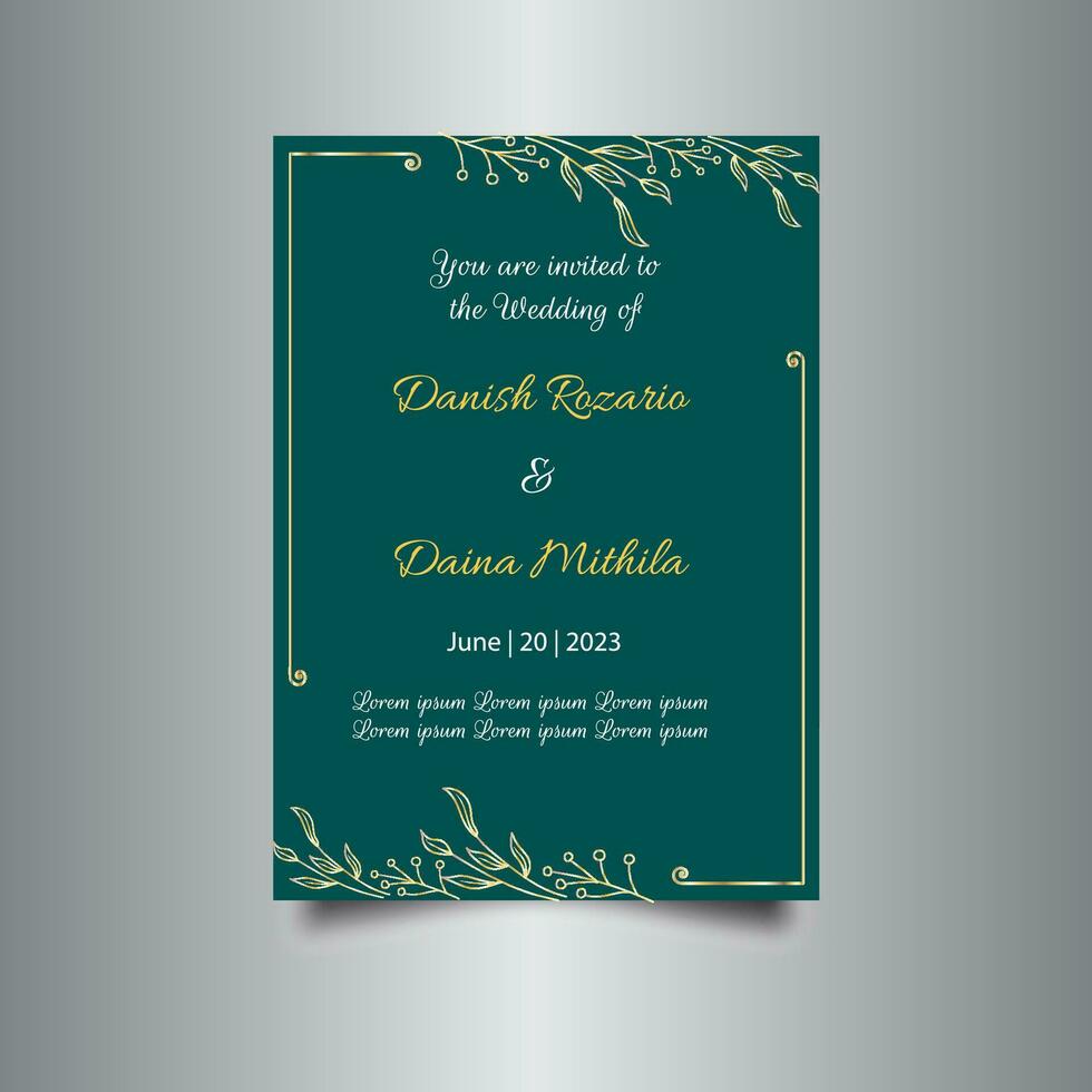 Luxury wedding invitation card design set. Luxury vintage golden vector invitation card template