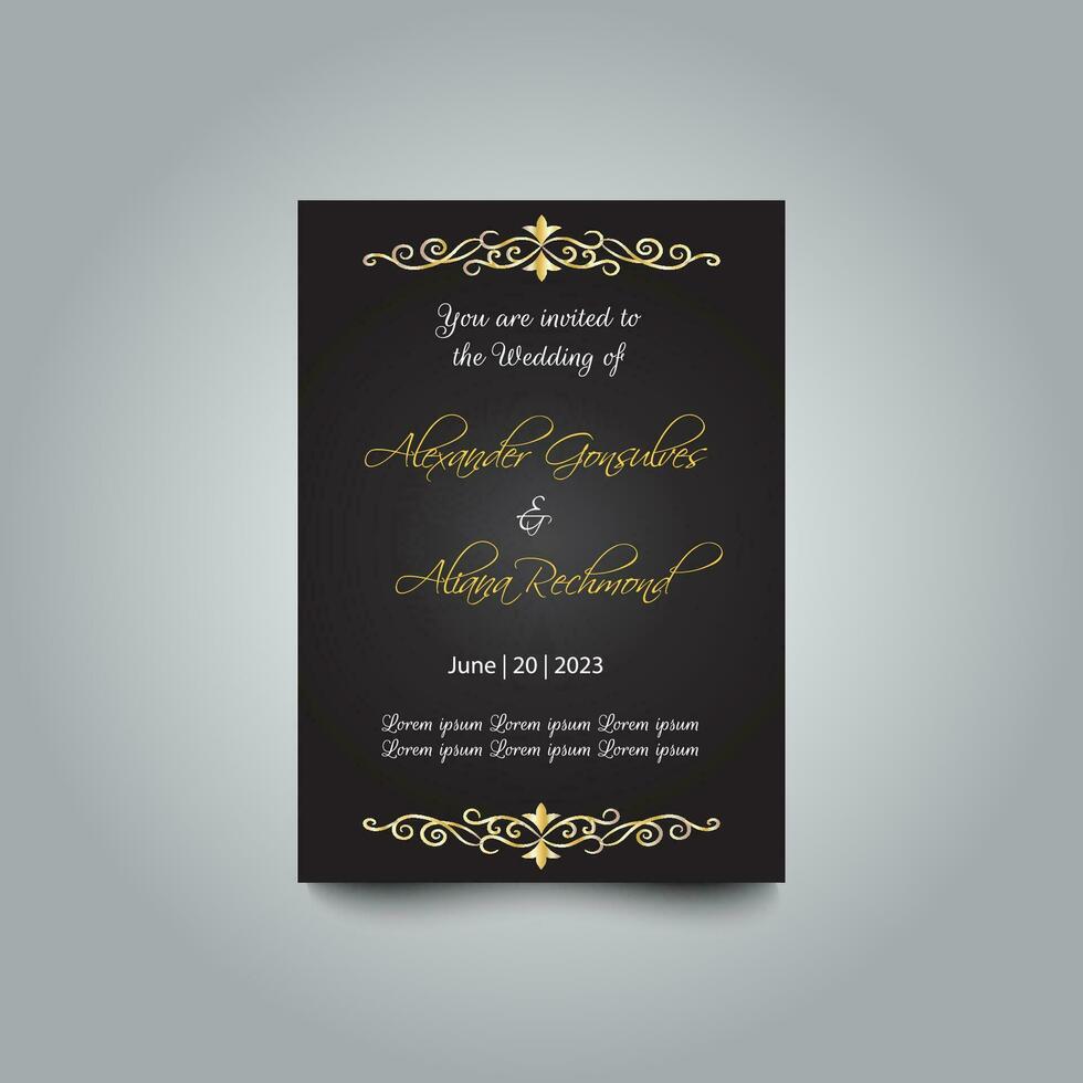 lujo Boda invitación tarjeta diseño colocar. lujo Clásico dorado vector invitación tarjeta modelo