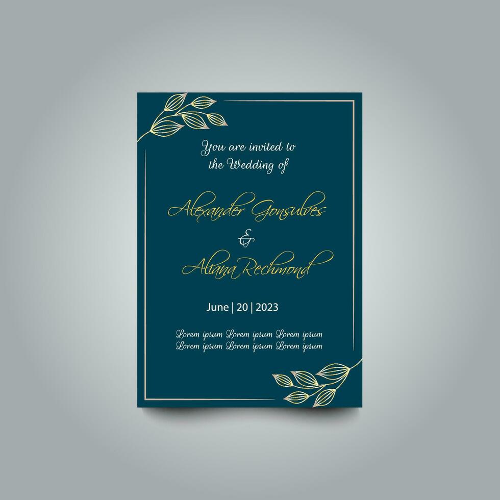 Luxury wedding invitation card design set. Luxury vintage golden vector invitation card template