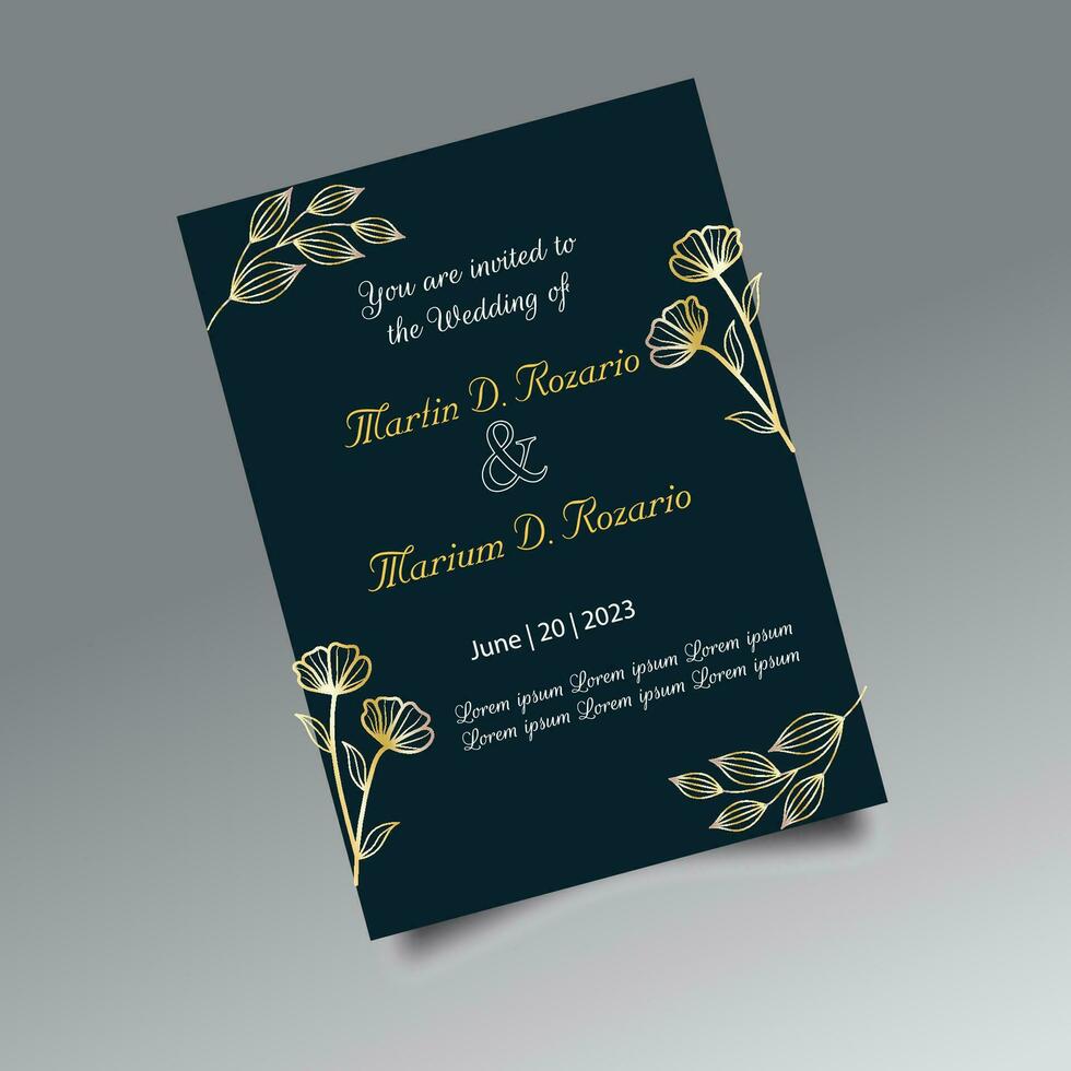 lujo Boda invitación tarjeta diseño colocar. lujo Clásico dorado vector invitación tarjeta modelo