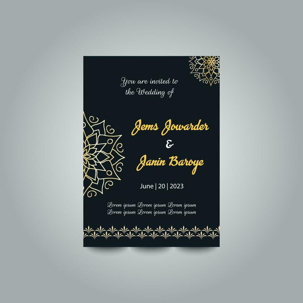 lujo Boda invitación tarjeta diseño colocar. lujo Clásico dorado vector invitación tarjeta modelo