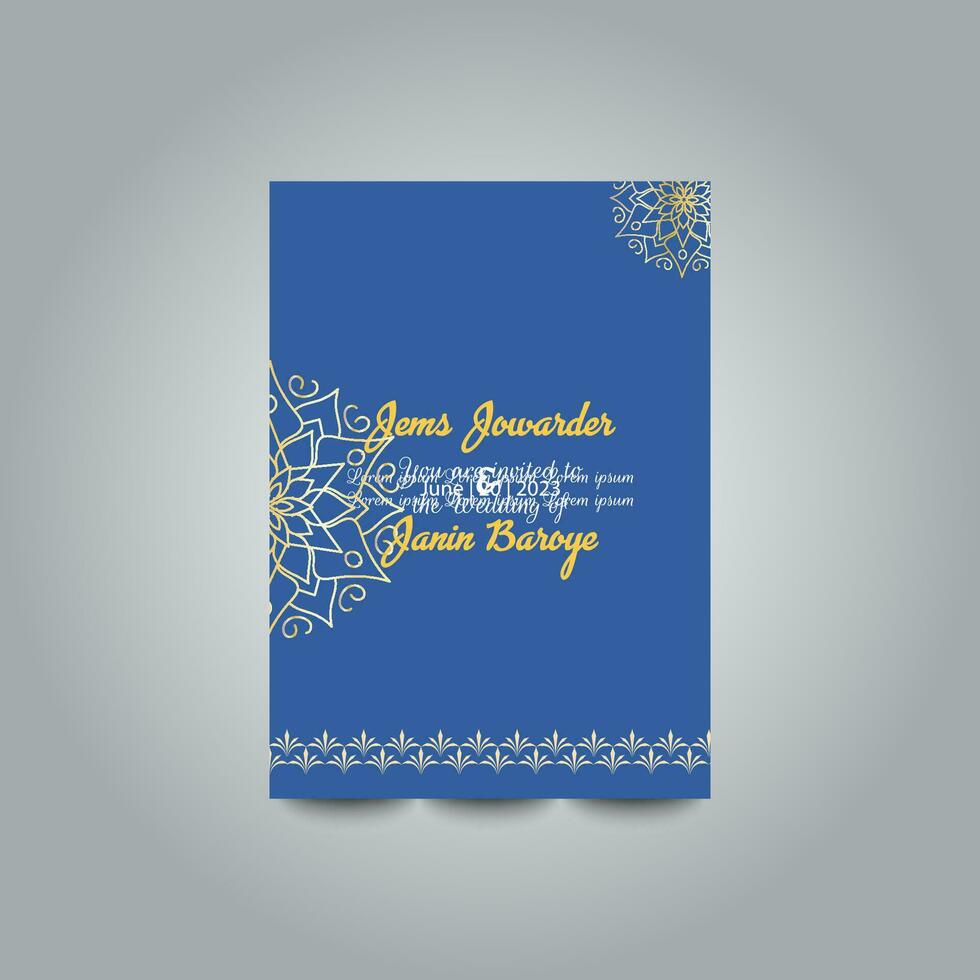 Luxury wedding invitation card design set. Luxury vintage golden vector invitation card template