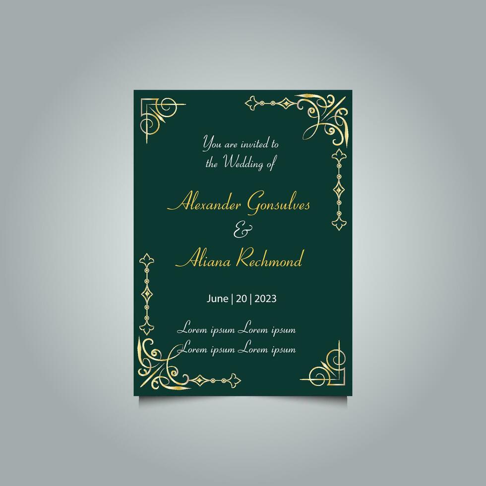 lujo Boda invitación tarjeta diseño colocar. lujo Clásico dorado vector invitación tarjeta modelo